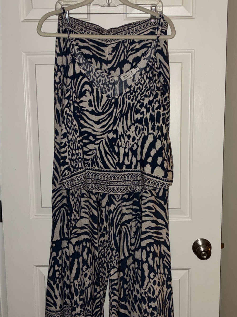 Molly Bracken Women’s Zebra Wide Leg Pants Sz M Top Sz S this is a set. - Picture 5 of 14